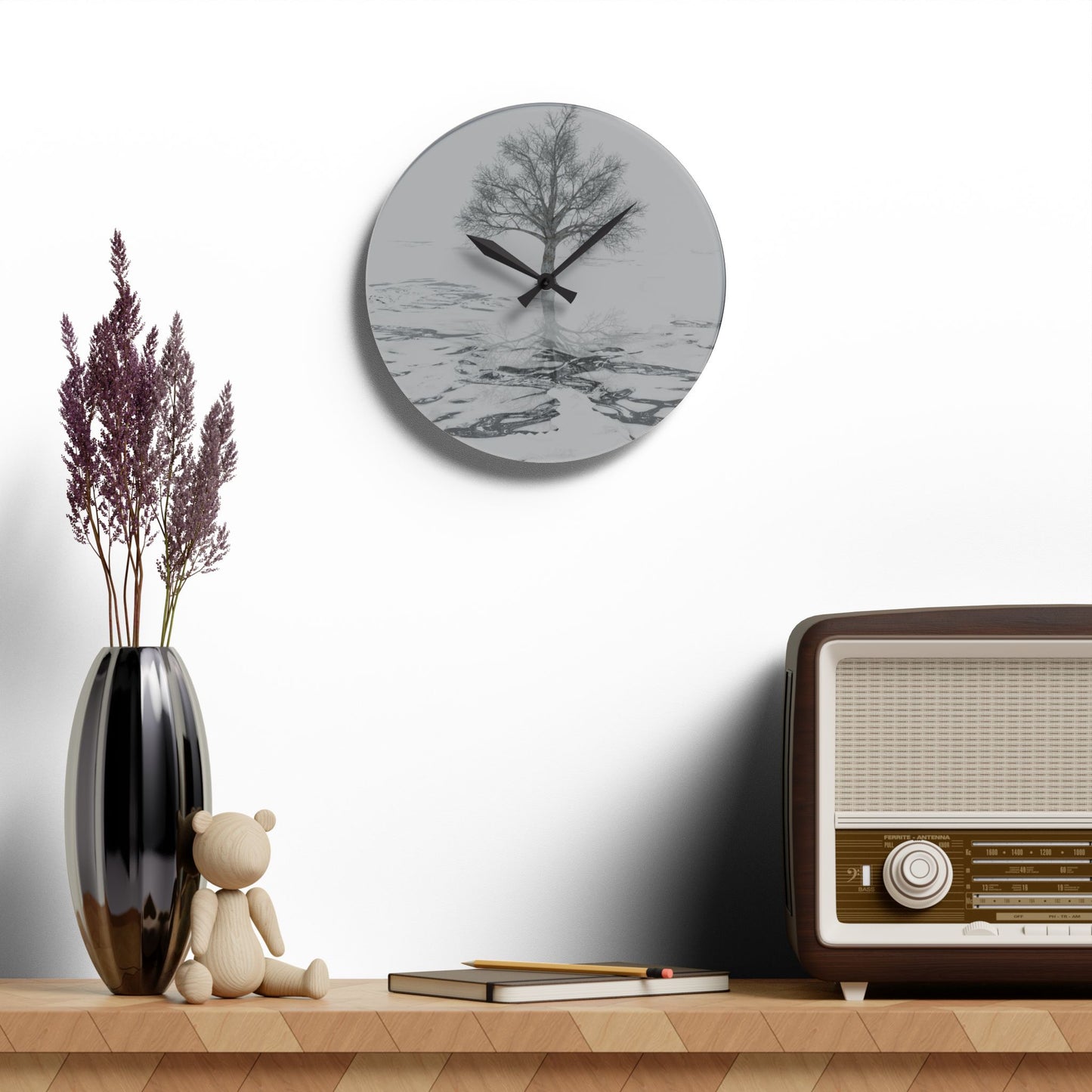 Acrylic Wall Clock (Tree picture)