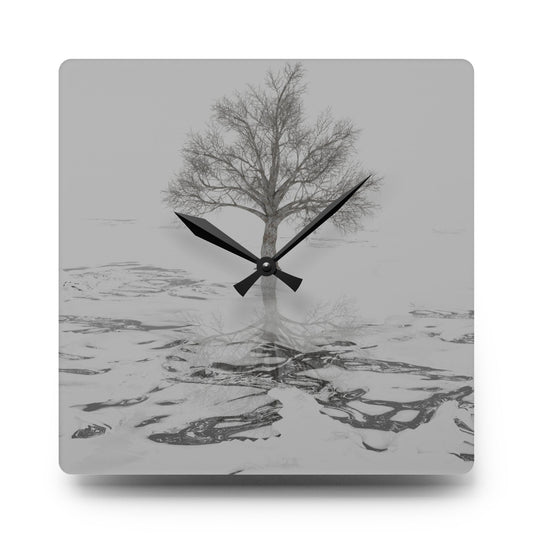Acrylic Wall Clock (Tree picture)