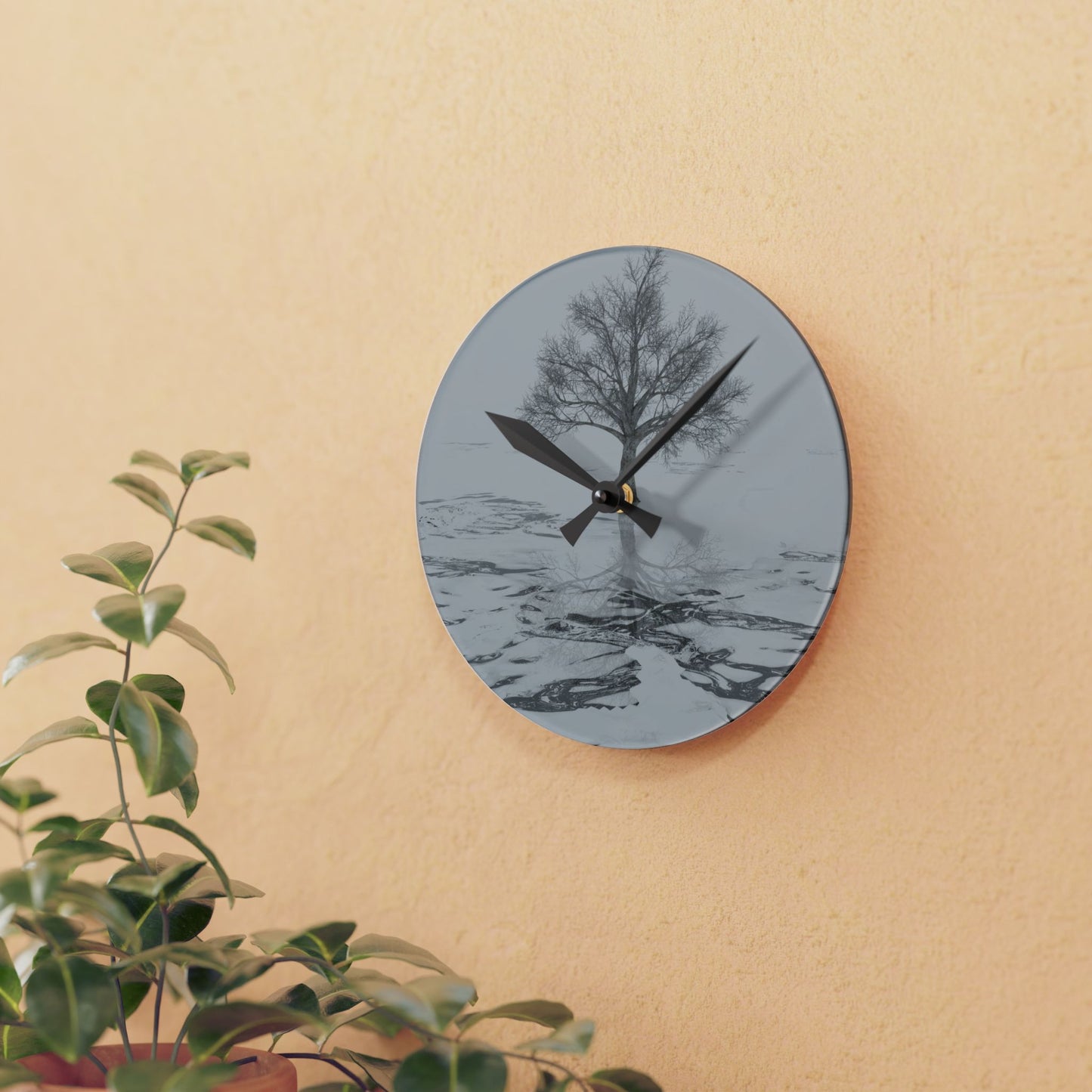 Acrylic Wall Clock (Tree picture)