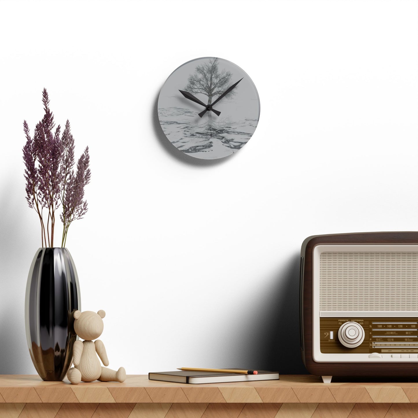 Acrylic Wall Clock (Tree picture)